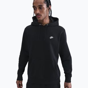 Мъжки суитшърт Nike Club Pullover Hoodie black/black/white