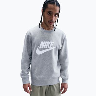 Мъжки суитшърт Nike Sportswear Club Graphic Fleece Crew dark grey heather/white
