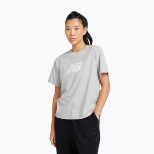 Дамска тениска New Balance Sport Jersey Relaxed Logo reflection/white/light arctic grey