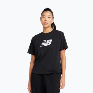 Дамска тениска New Balance Sport Jersey Relaxed Logo black/white