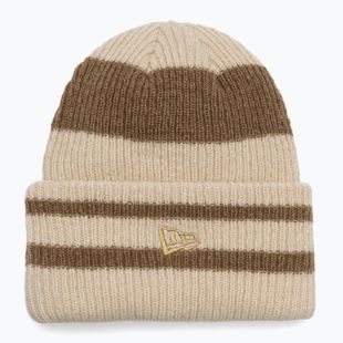 Дамска зимна шапка New Era Stripe Cuff Knit Beanie beige
