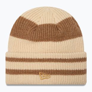 Дамска зимна шапка New Era Stripe Cuff Knit Beanie beige