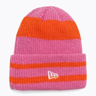 Дамска зимна шапка New Era Stripe Cuff Knit Beanie pastel pink