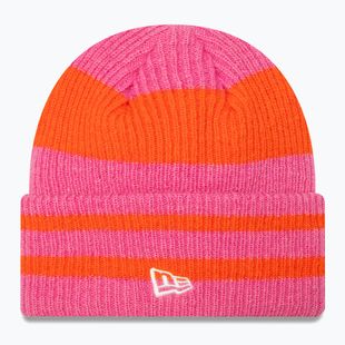 Дамска зимна шапка New Era Stripe Cuff Knit Beanie pastel pink