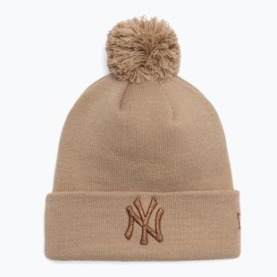 Дамска бейзболна шапка New Era Metallic Bobble Knit Beanie New York Yankees beige