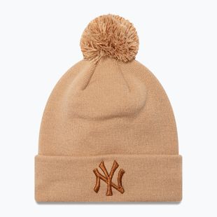 Дамска бейзболна шапка New Era Metallic Bobble Knit Beanie New York Yankees beige