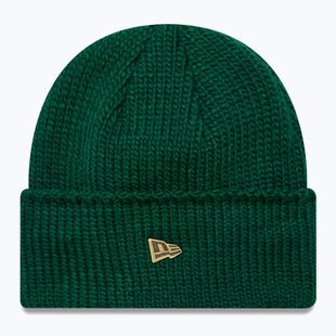 Зимна шапка New Era Metal Pin Wide Cuff Knit Beanie dark green