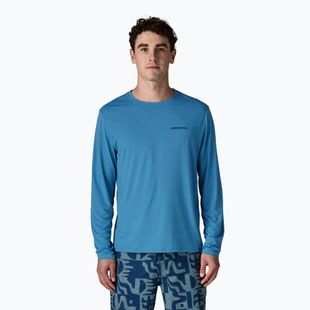 Мъжка блуза с дълъг ръкав Patagonia Capilene Cool Daily - Boardshort Logo shore blue/light shore blue x-dye