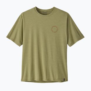 Мъжка тениска за трекинг Patagonia Cap Cool Daily Shirt - Spoke Stencil gumtree green - light gumtree green x-dye