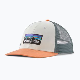 Шапка с козирка Patagonia P-6 Logo LoPro Trucker white w/peach sherbet