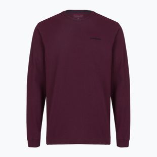 Мъжка блуза с дълъг ръкав  Patagonia P-6 Logo Responsibili berry fig