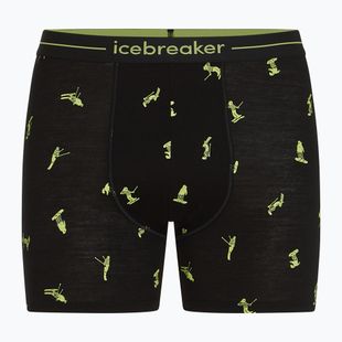 Мъжки термоактивни боксерки icebreaker Anatomica Snow Day black/peridot/aop