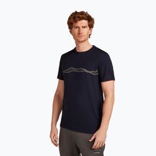 Мъжка тениска Icebreaker Merino 150 Tech Lite Mountain Pulse midnight navy