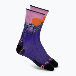 Дамски чорапи Smartwool Hike Mountain Sunrise Print Crew deep navy