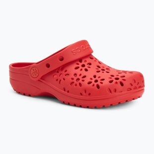 Crocs Classic Floral Cutout Clog Детски джапанки cherry red