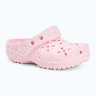 Crocs Classic Floral Cutout Clog Kids Toddler джапанки розово мляко