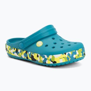 Детски чехли Crocs Crockband Glow Confetti Band turbo teal/multi