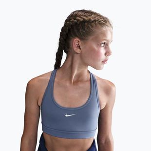 Детски спортен сутиен Nike Swoosh world indigo/white