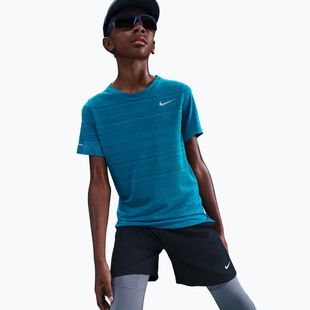 Детска тениска за тренировка Nike Dri-Fit Miler green abyss/green abyss