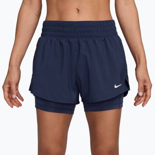 Дамски шорти за бягане Nike One Dri-FIT 2IN1 midnight navy/white