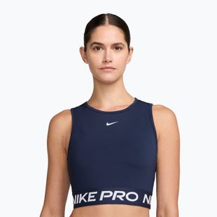 Дамски тренировъчен топ Nike Pro Dri-Fit midnight navy/white
