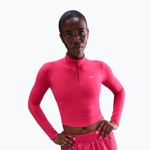 Дамска тениска Nike One Fitted Dri-Fit 1/4 Zip Mid Layer rush pink/white