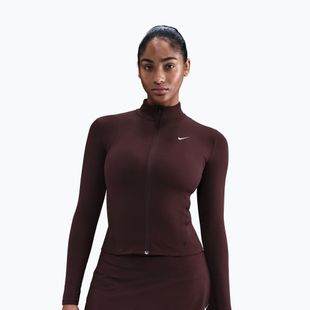 Дамски суитшърт за тренировка Nike One Fitted Dri-Fit Full-Zip burgundy crush/white