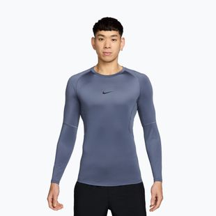 Мъжка блуза с дълъг ръкав за тренировка Nike Pro Dri-Fit Tight Fitness diffused blue/black