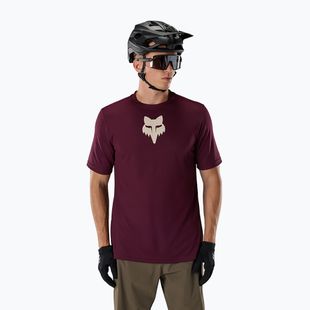 Мъжка тениска за колоездене Fox Racing Ranger Fox Head SS dark maroon