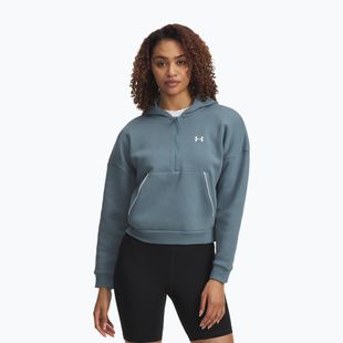 Дамски суитшърт Under Armour Rival Fleece Piped HZ Hoodie jasper blue/white