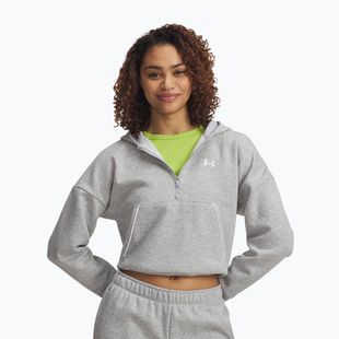 Дамски суитшърт Under Armour Rival Fleece Piped HZ Hoodie mod grey light heather/white