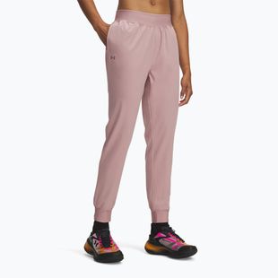 Дамски панталони за тренировка Under Armour Sport High Rise Woven turmaline pink/maroon mist