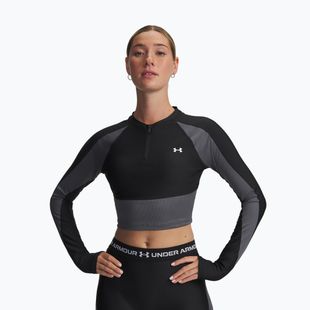 Дамска блуза с дълъг ръкав за тренировка Under Armour HeatGear Rib 1/4 Zip black/castlerock/white