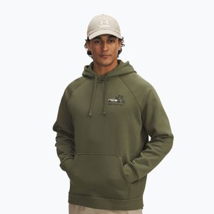 Мъжки суитшърт Under Armour Rival Fleece HBR Logo Hoodie marine od green/stone