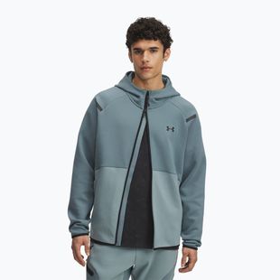 Мъжки суитшърт Under Armour Unstoppable Fleece Full Zip HD jasper blue/serpentine/black