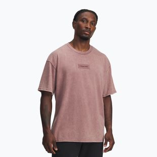 Мъжка тренировъчна тениска Under Armour Project Rock Heavyweight Oversized maroon mist/black