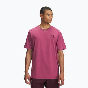 Мъжка тениска Under Armour Sportstyle Left Chest fuchsia dusk/dark maroon