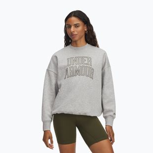 Дамски суитшърт Under Armour Rival Fleece Varsity Crew halo grey light heather/expedition green