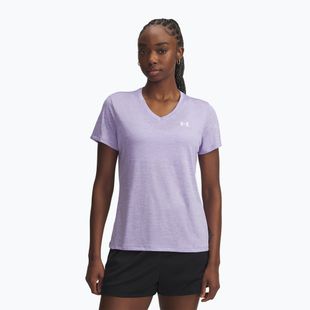 Дамска тениска за тренировка Under Armour Tech V-Twist transparent/white