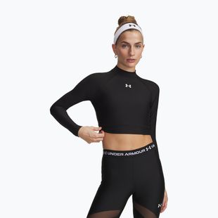 Дамска блуза с дълъг ръкав за тренировка Under Armour HeatGear Crop Mock Ultimate black/white
