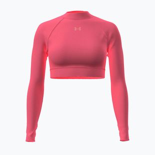 Дамска блуза с дълъг ръкав за тренировка Under Armour HeatGear Crop Mock bittersweet pink/posh pink