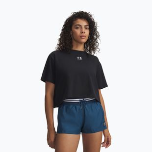 Дамска тениска за тренировка Under Armour Rival Boxy Tee solid black/white