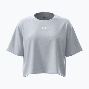 Дамска тениска за тренировка Under Armour Rival Boxy Tee solid distant grey medium heather/white