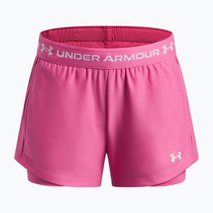 Детски тренировъчни шорти Under Armour UA Tech Play Up 2IN1 Shorts pink frenzy/white