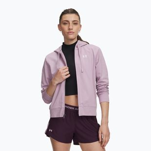 Дамски суитшърт Under Armour Sport Terry FZ mauve pink/white