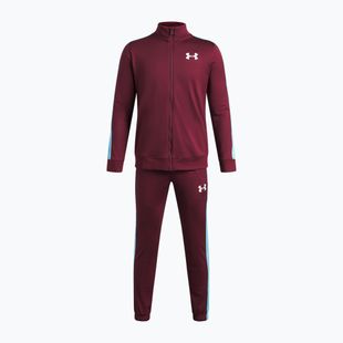 Детски анцуг Under Armour Knit Track Suit vintage maroon/fresco blue/white