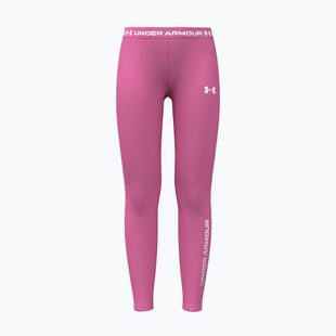 Детски клин Under Armour HeatGear Branded Leggings pink frenzy/white