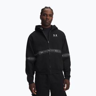 Мъжки суитшърт Under Armour Icon Fleece Taped Full Zip ultimate black/white