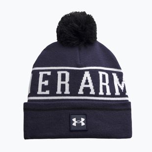 Мъжка зимна шапка Under Armour Halftime Pom Beanie midnight navy/white/white