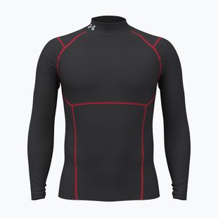 Мъжка блуза с дълъг ръкав за тренировка Under Armour Coldgear Elite Comp Mock ultimate black/red/reflective